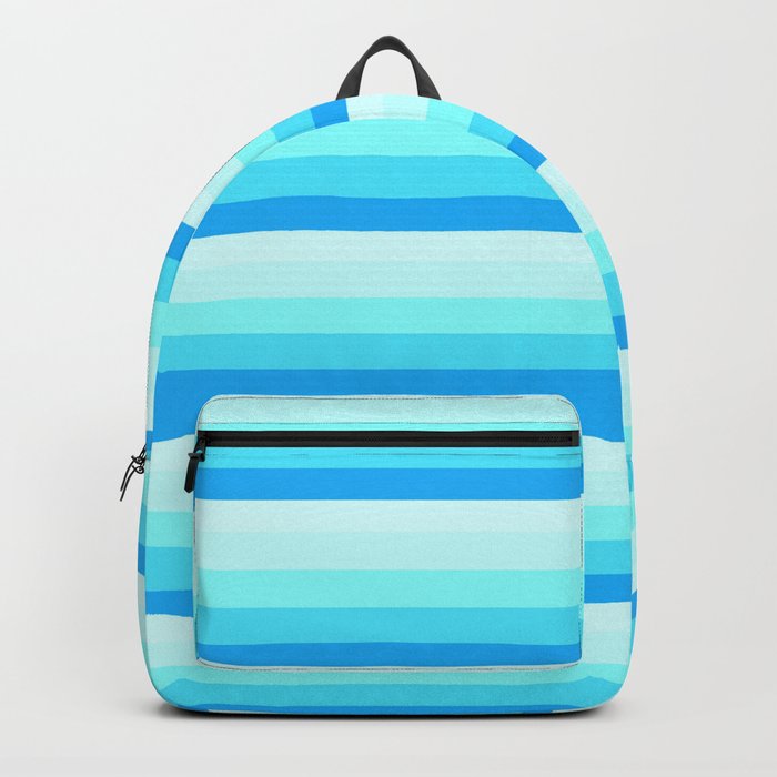 Turquoise Aqua Stripes Backpack