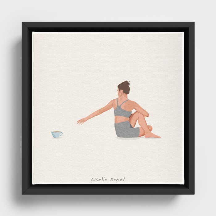 Coffee & Yoga Framed Canvas