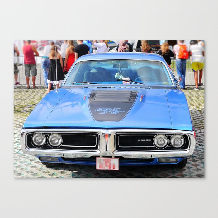 B5 blue vintage Charger RT American muscle racing automobile transportation color photography - photographs poster posters Canvas Print
