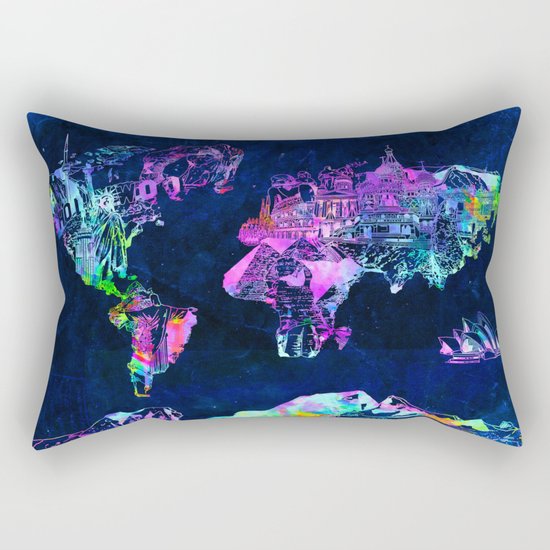 world map Rectangular Pillow