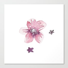 Lilac Pink Watercolour Fiordland Flower Canvas Print
