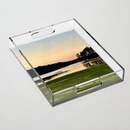 Sunset on the Golf Course Acrylic Tray
