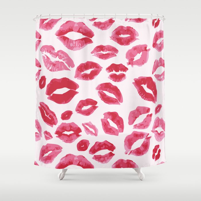 Lipstick Kisses Shower Curtain