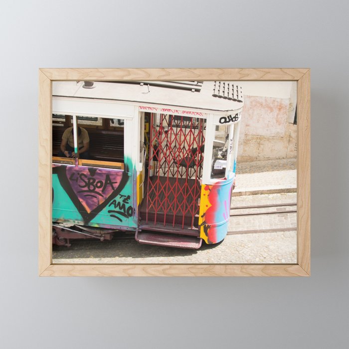 Lisbon tram Love Framed Mini Art Print