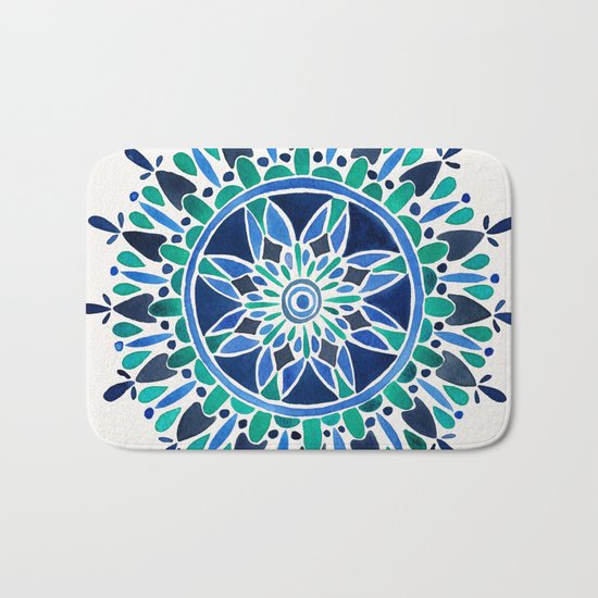 Blue & Turquoise Mandala Bath Mat