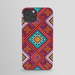 Red and Blue Pattern Design iPhone Case