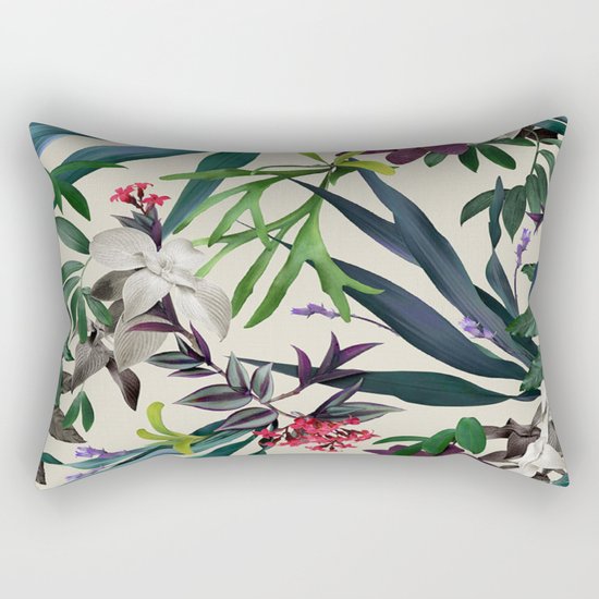 Tropical leaf pattern II Rectangular Pillow