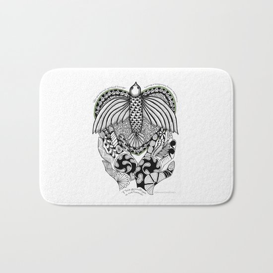 This goodbye is not forever Sympathy - Zentangle Illustration Bath Mat