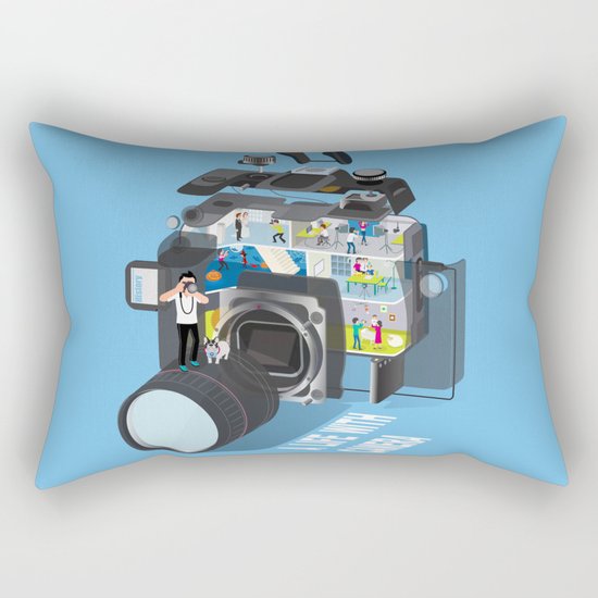 A life with camera Rectangular Pillow