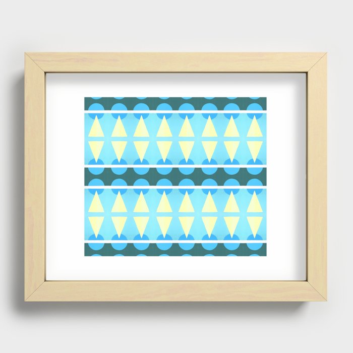 Triangle Moon P Blue Recessed Framed Print