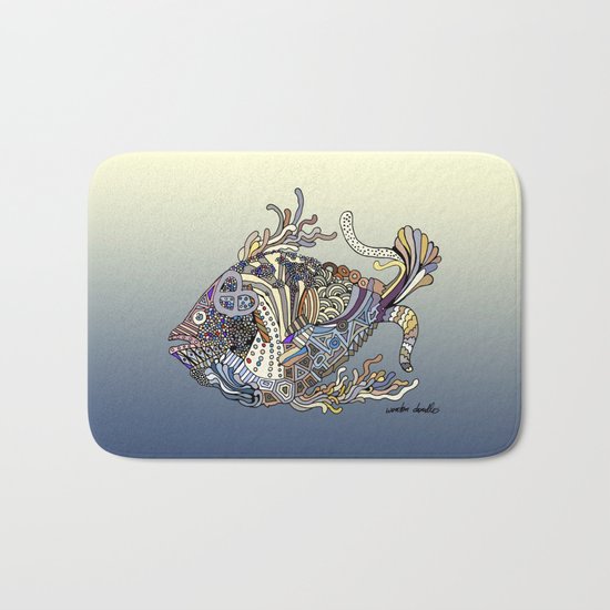 Dragon Fish (Color) Bath Mat