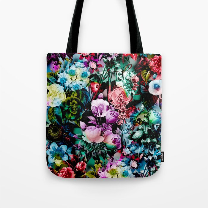 Multicolor Floral Pattern Tote Bag by Burcu Korkmazyurek | Society6