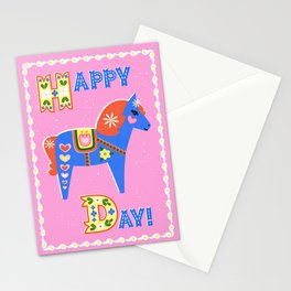 Dala Horse Celebration Print Stationery Cards