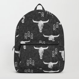 desert skulls on charcoal Backpack