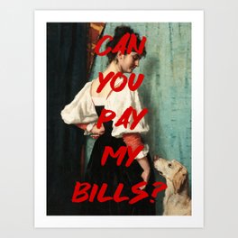 Can You Pay My RulesRenaissance Painting Quote Wall Altered Art Feminist Print Typography Office Art Print