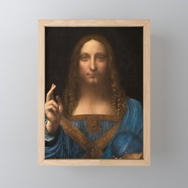 Salvator Mundi, 1500 by Leonardo da Vinci Framed Mini Art Print