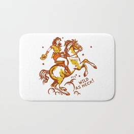 Funny Cowgirl On A Horse Bath Mat