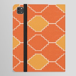 70s 60s Retro Orange Mid-Century Kilim Pattern iPad Folio Case