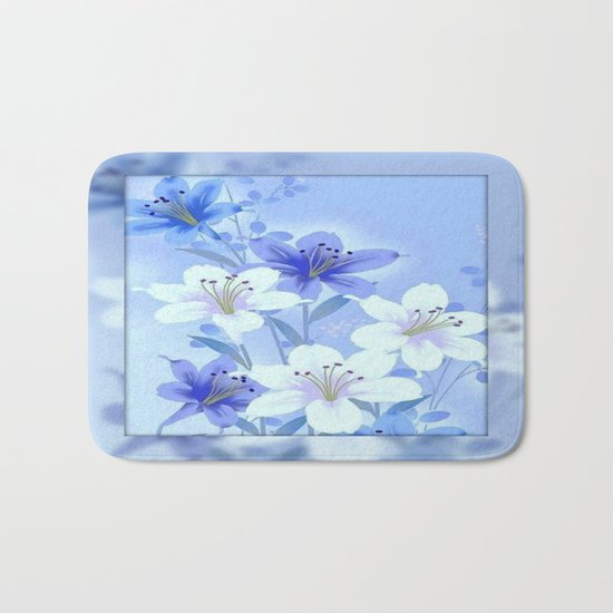 Periwinkle Mirror Floral Bath Mat