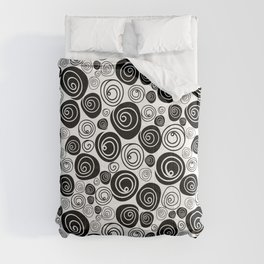 Simple black and white rose pattern Comforter