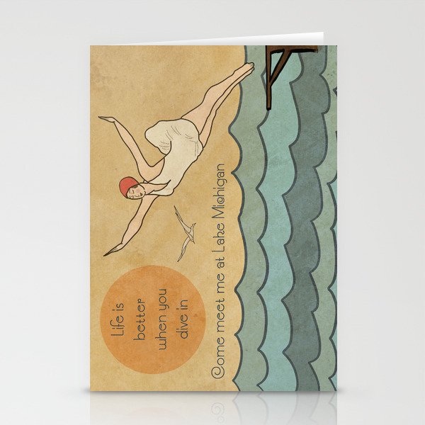Come Meet Me at Lake Michigan Stationery Cards