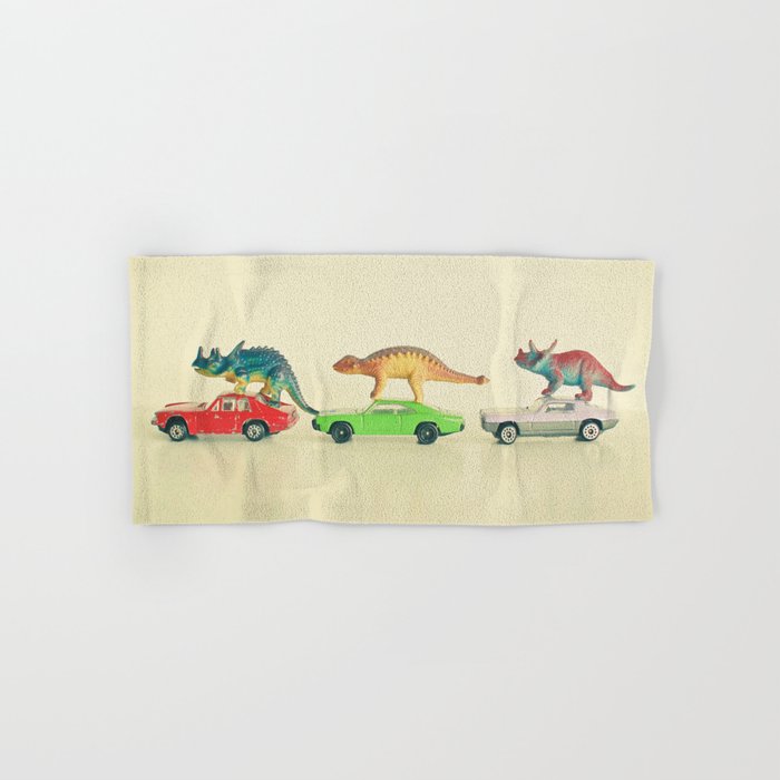 Dinosaurs Ride Cars Hand & Bath Towel