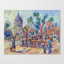 Lunch at Capitol Square, Madison, Wisconsin Canvas Print
