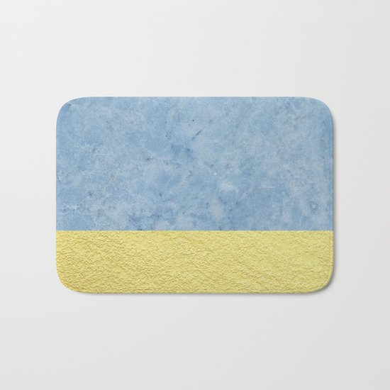 Royal blue and gold marble Bath Mat