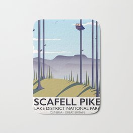 Scafell Pike Lake District National Park Bath Mat | Travelposter, Graphicdesign, Owl, Cartoonowl, Uktravelposter, Englsihtrainposter, Cutebird, Lakedistrictnationalpark, Cumbria, Scafell 