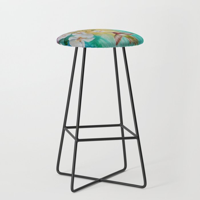 orchids and hummingbirds Bar Stool