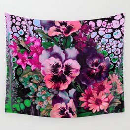 pansies and flowers Wall Tapestry