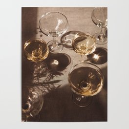 Drinks Poster | Glass, Glasses, Fashion, Brown, Champagne, Wine, Retro, Drinks, Cheers, Alcohol 