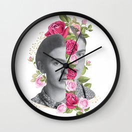 Half Frida Floral Wall Clock