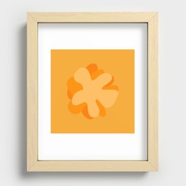 Large orange, tangerine tones flower with floral leaves shapes 2 Recessed Framed Print