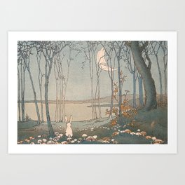Rabbit in the forest Art Print