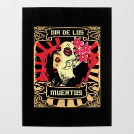 Mexican Lottery La Catrina Muertos Day Of Dead Poster