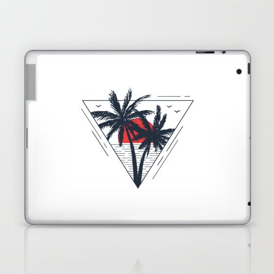 Sunset beach. Palms Laptop & iPad Skin