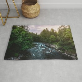 PNW River Run II - Pacific Northwest Nature Photography Rug