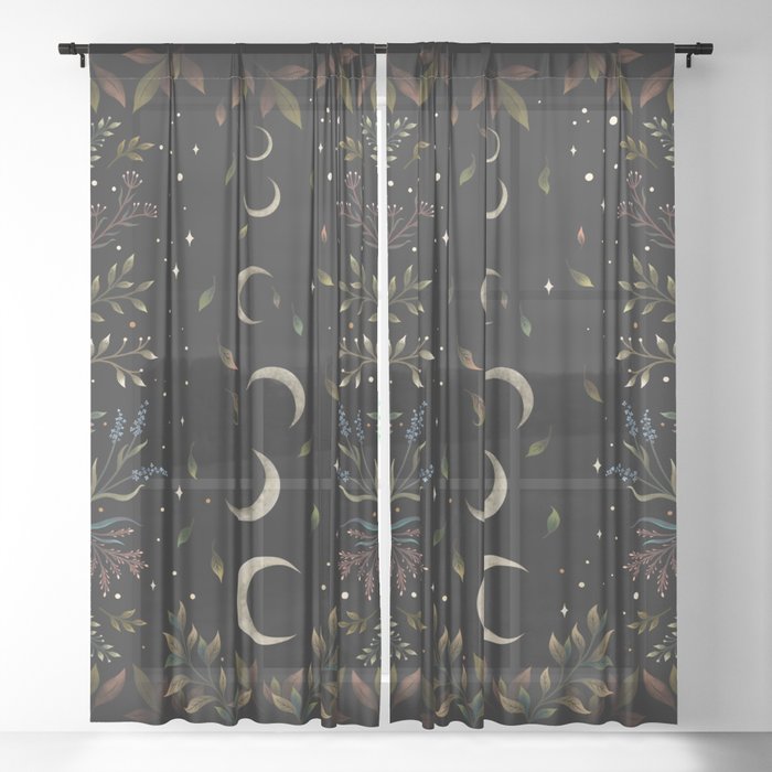 Crescent Moon Garden Sheer Curtain