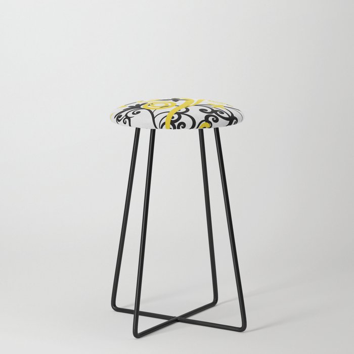 Butterfly Flourish YELLOW Counter Stool