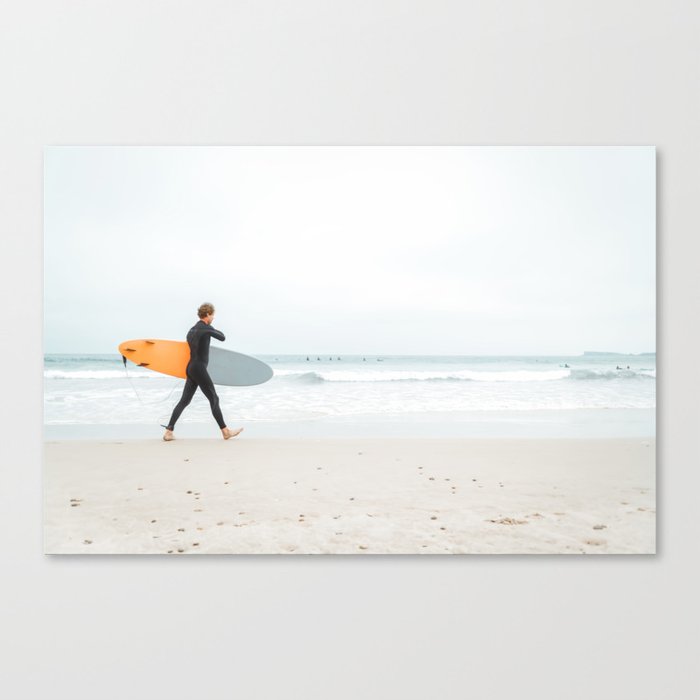 Beach - Surfer - Ocean - Minimal - Sea - Travel photography Canvas Print