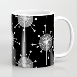 Sputnik Starburst Flowers Black Gray Mug