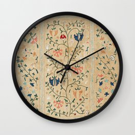 Uzbekistan Suzani Nim Embroidery Print Wall Clock
