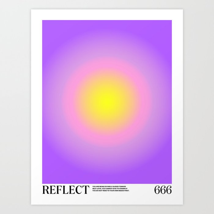 Gradient Angel Numbers: Reflect Art Print