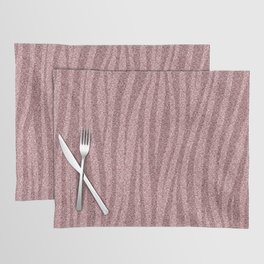 Zebra Print Rose Gold Glitter Placemat