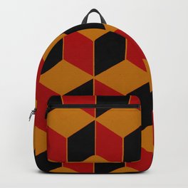 Cube wall - red & black & yellow Backpack