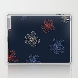 Blue striped batik flower pattern Laptop Skin