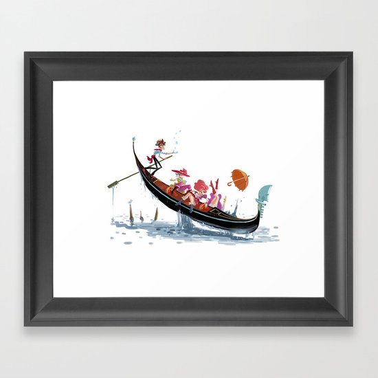 Pin up Venise Framed Art Print