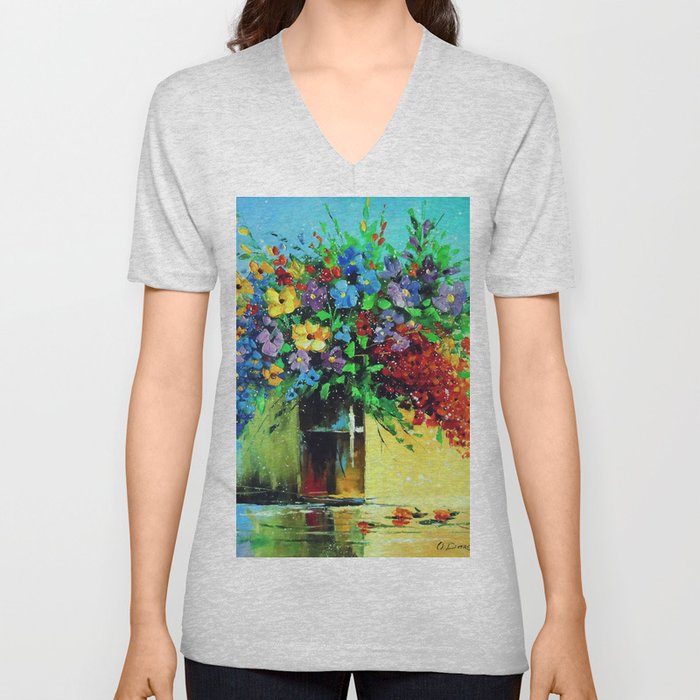 Bouquet of wildflowers  V Neck T Shirt