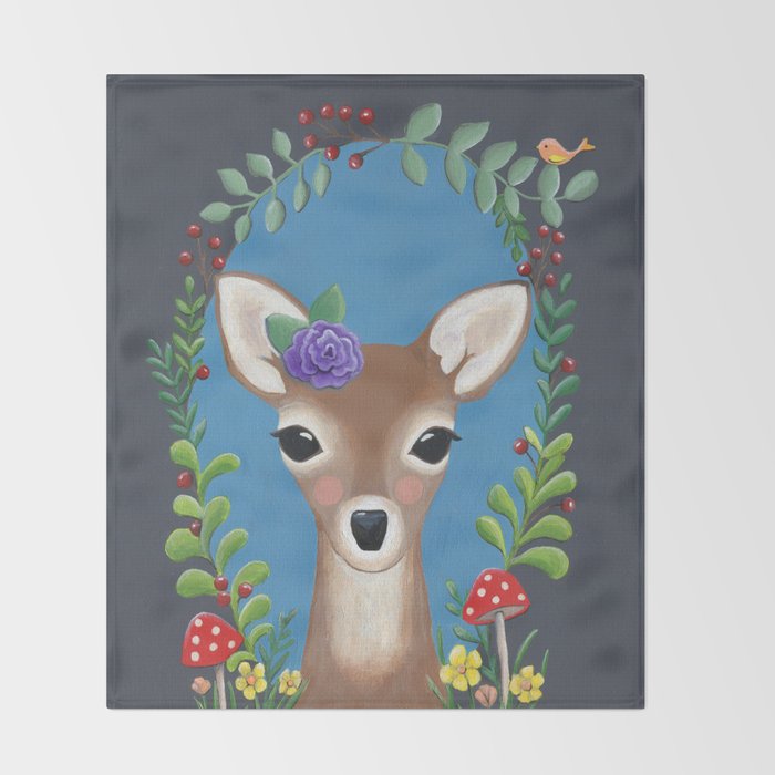 Fawn Woodland Art Deer Painting Nursery Decor Woodland